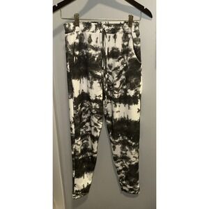 Womens Parisian Black White Tie Dye Tube & Jogger Lounge Set Size 4